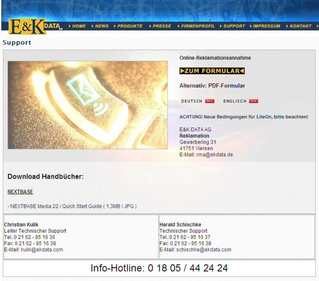 Startseite des neuen Service-Portals von E&K DATA