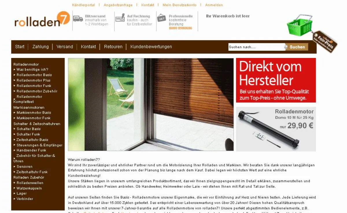 Der neue Onlineshop www.rolladen7.de