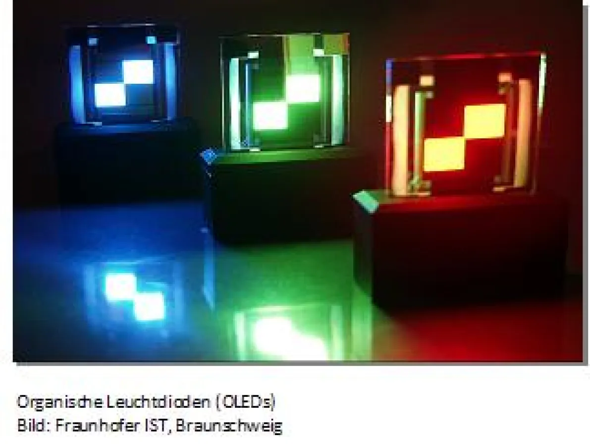 Organische Leuchtdioden (OLEDs) (Bildquelle: Fraunhofer IST, Braunschweig)