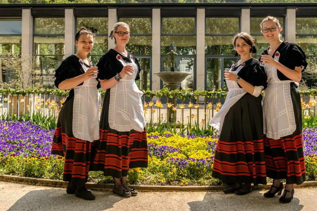 Die Brunnenmädchen begrüßen zum Brunnenfest!