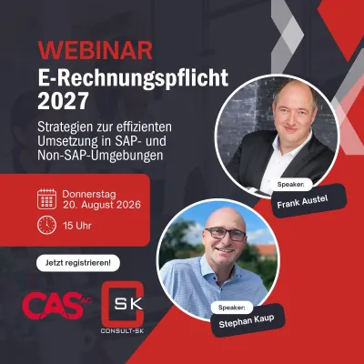 Countdown zur E-Rechnungspflicht: Webinar zeigt, wie Unternehmen die Umstellung ohne Großprojekt meistern Bild: Countdown zur E-Rechnungspflicht: Webinar zeigt, wie Unternehmen die Umstellung ohne Großprojekt meistern