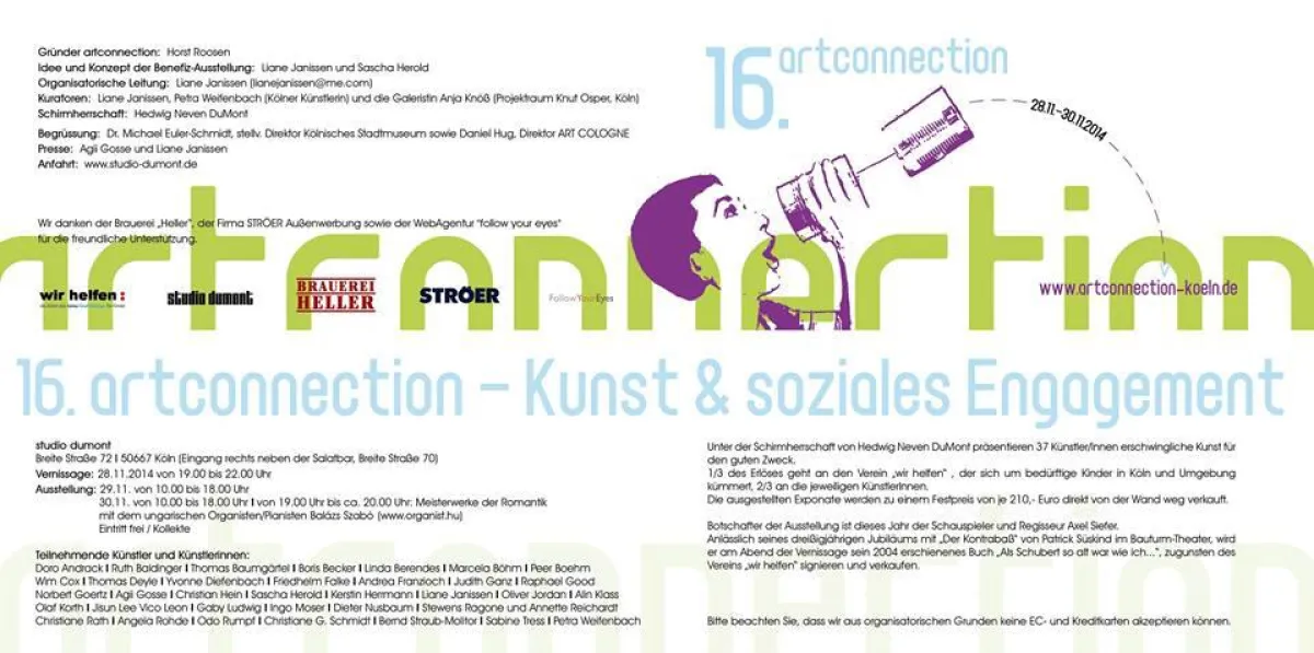 Einladungsplakat zur 16.artconnection vom 28.11. bis 30.11.2014