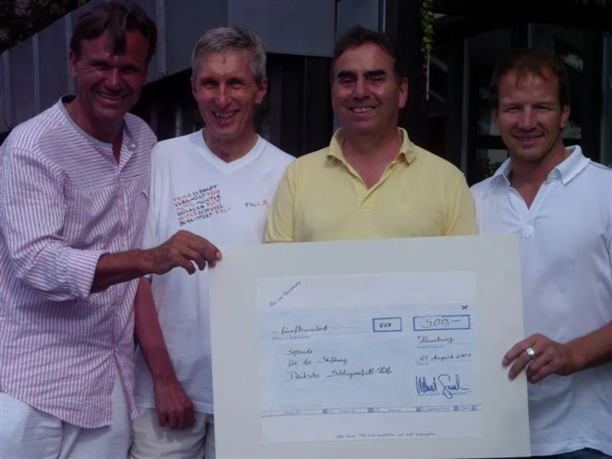 Helmut Gruhn mit Alexander Leipold, Dr. Rolf Dingler und Uwe Karrer