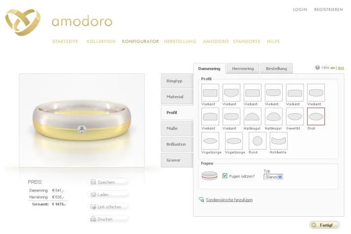 Bild: Individuelle Trauringe online selber gestalten