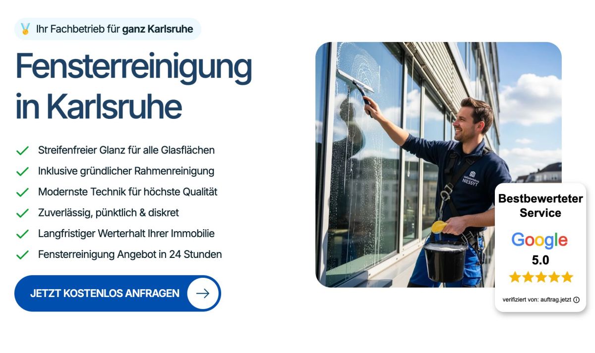Glasfronten im Technologiepark: Fachbetrieb für Fensterreinigung in Karlsruhe