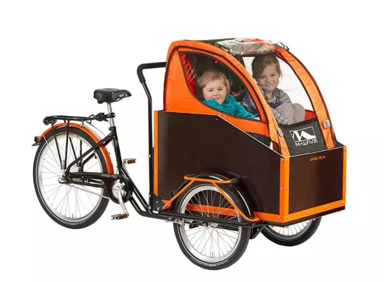 Geht ganz einfach: Lastendreirad JUMBO wird zum Familienmobil Bild: Geht ganz einfach: Lastendreirad JUMBO wird zum Familienmobil