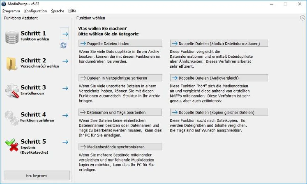 Mediapurge Funktionsassistent
