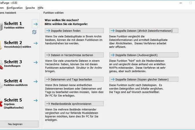 Bild: Mediapurge 5.83 - PowerUser aufgepasst