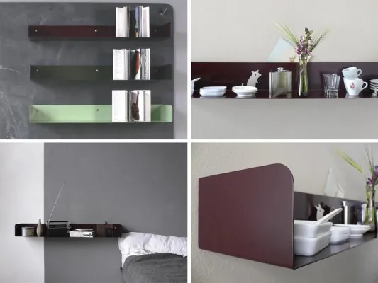 Bild: Formschöner Stauraum für die wichtigen Dinge - „Das rote Paket“ erweitert seine Kollektion mit dem schlichten Stahlblechregal POGGIBONSI