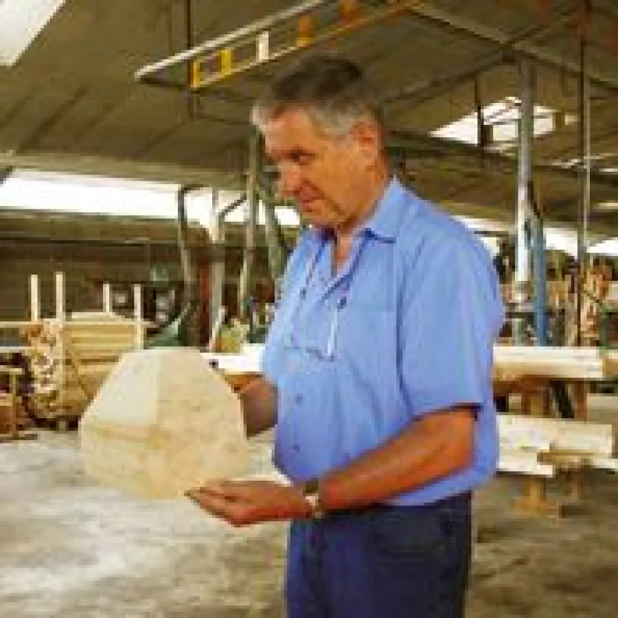 BEMBERG Sauna Multiline als Modell ( Sauna & Infrarot & Softdampf ) mit angepasster, doppelten Dachschräge, zur Vorbereitung für die spätere Fertigung.