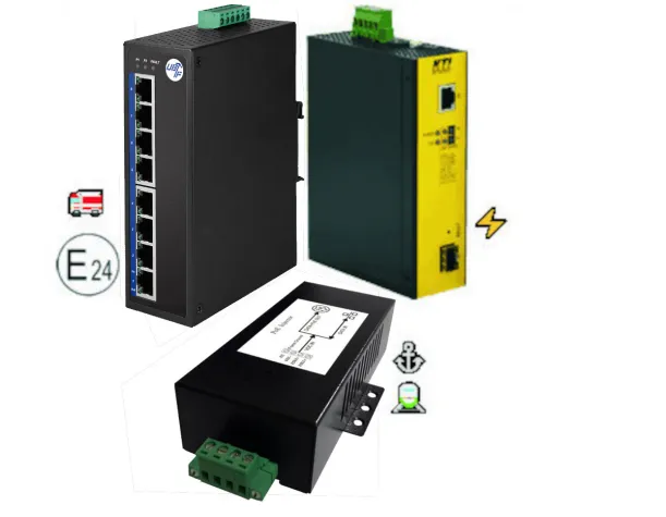 Zertifizierte PoE PSE (Einspeisung) für Fahrzeuge im Straßenverkehr, Bahn, Seeschifffahrt und Umspannwerke Bild: Zertifizierte PoE PSE (Einspeisung) für Fahrzeuge im Straßenverkehr, Bahn, Seeschifffahrt und Umspannwerke