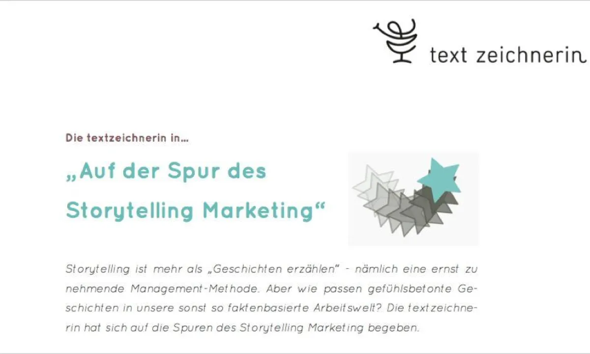 Die textzeichnerin hat ein White Paper zum Storytelling Marketing herausgegeben.