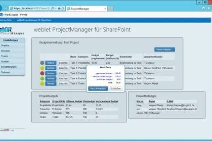 Bild: Effizienz und Transparenz von Projekten: Neues „weblet ProjectManager for SharePoint“ der in-GmbH