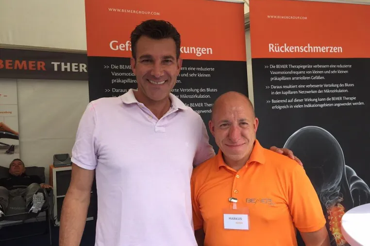 Sportlegenden am BEMER Informationsstand beim Generali Open in Kitzbühel Bild: Sportlegenden am BEMER Informationsstand beim Generali Open in Kitzbühel