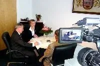 Bild: TV-Aufnahmen für Nachrichtensender N24 bei der Monarchis Grundbesitzgesellschaft mbH