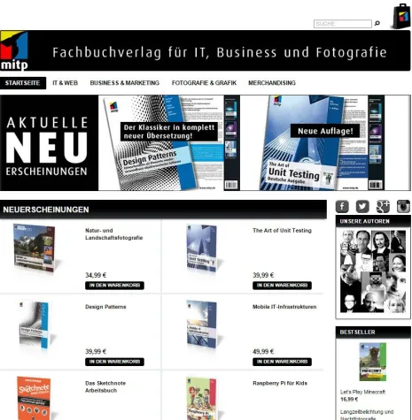 Neuer Online-Shop für den mitp-Verlag Bild: Neuer Online-Shop für den mitp-Verlag