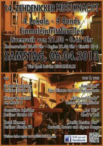 14. Zehdenicker Musikmeile am Samstag, 6. April 2013 Bild: 14. Zehdenicker Musikmeile am Samstag, 6. April 2013
