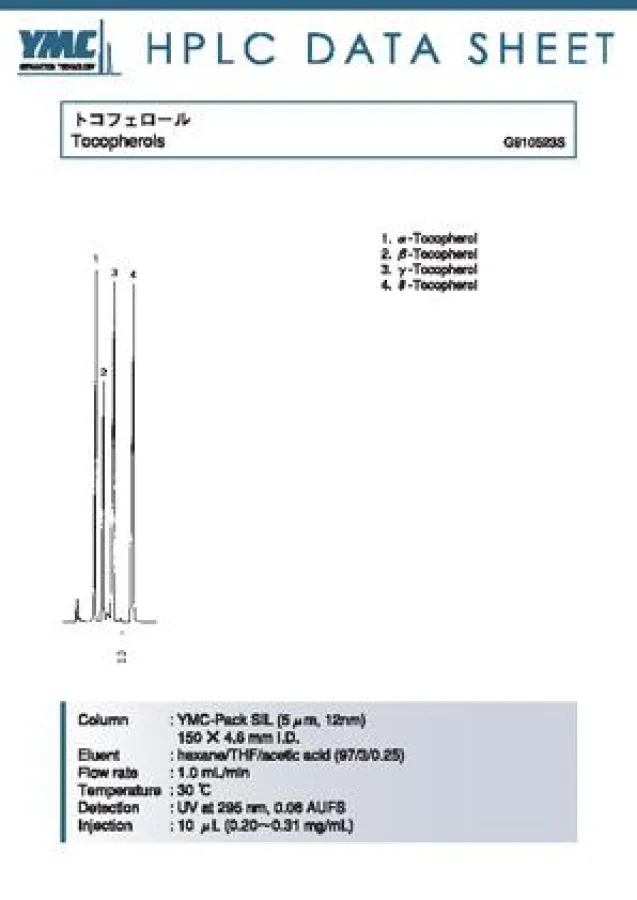YMC Data Sheet: Tocopherols