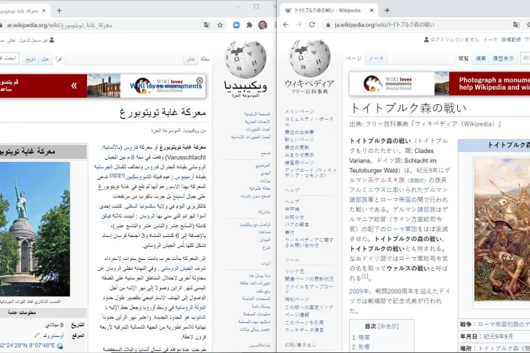Bild: Globales Weblink-Jahrbuch zum Vergleich von Geschichtsschreibung in der Wikipedia