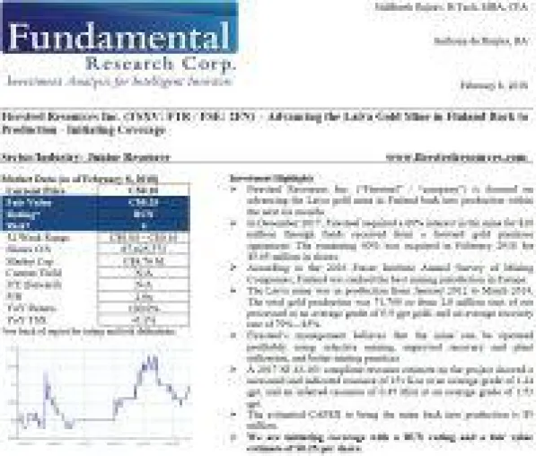 Bild: Fundamental Research sieht Kursziel von Firesteel Resources bei 0,25 CAD