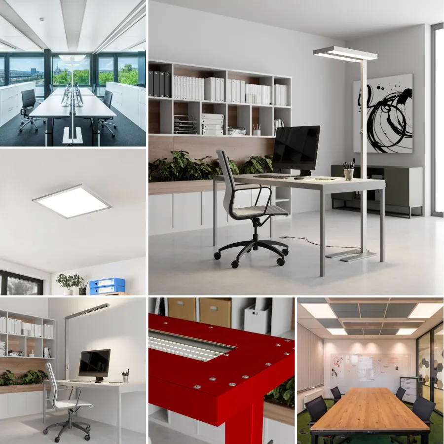 Eine durchdachte, auf den Arbeitsalltag angepasste Bürobeleuchtung erhöht die Produktivität. (© Lampenwelt Professional)