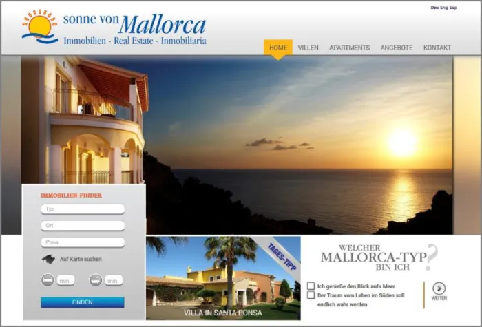 Bild: Neuer Webauftritt der Immobilien-Agentur SonnevonMallorca.com