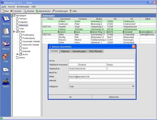 Bild: AlphaAgent 2006 1.8: Die Plattform-unabhängige Groupware