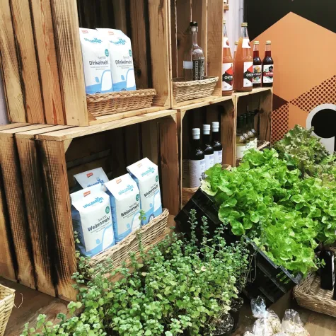 Das Grüne Café in Britz lässt die Kundschaft selbst ernten Bild: Das Grüne Café in Britz lässt die Kundschaft selbst ernten