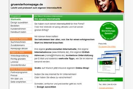 Bild: Aktionsangebot Gründerhomepage: Internetseite für Existenzgründer kostenlos einrichten