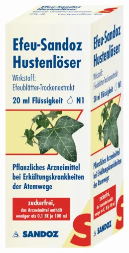 Bild: Kratzen im Hals und Krächzen in der Stimme … Efeu-Sandoz Hustenlöser bei Erkältungskrankheiten der Atemwege