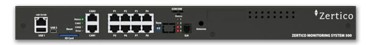 Hier sehen Sie die Frontseite des Zertico Monitoring System 500