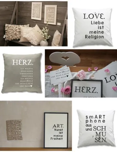Bild: „LIEBE ist meine Religion“. Neue WORTWAHL Kollektion für Wand und Sofa