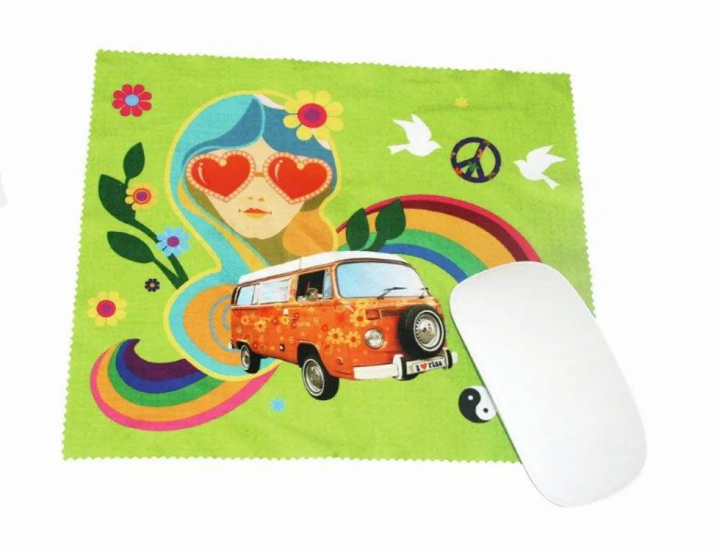 Mousepad aus Mikrofaser-Material mit rutschfester Unterseite - auch geeignet zur Reinigung von Displ