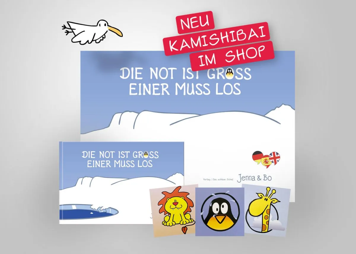 Kalle Pinguin als Kinderbuch oder im Kamishibai