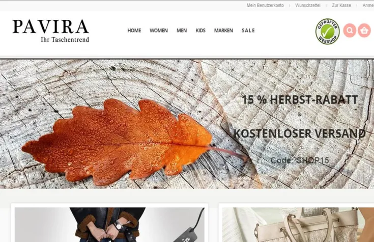 Bild: 15 % Rabatt Mid Season Herbst-Sale