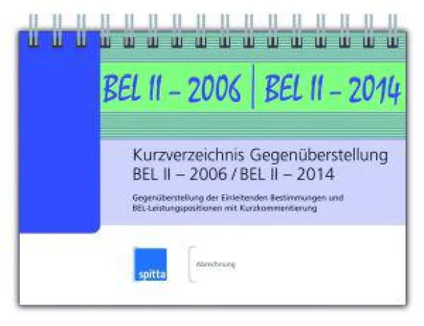 Bild: Neu: Kurzverzeichnis Gegenüberstellung BEL II - 2006 / BEL II - 2014