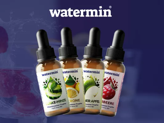Bild: Vitaminwasser selber machen – mit den watermin® Vitaminwasser-Tropfen