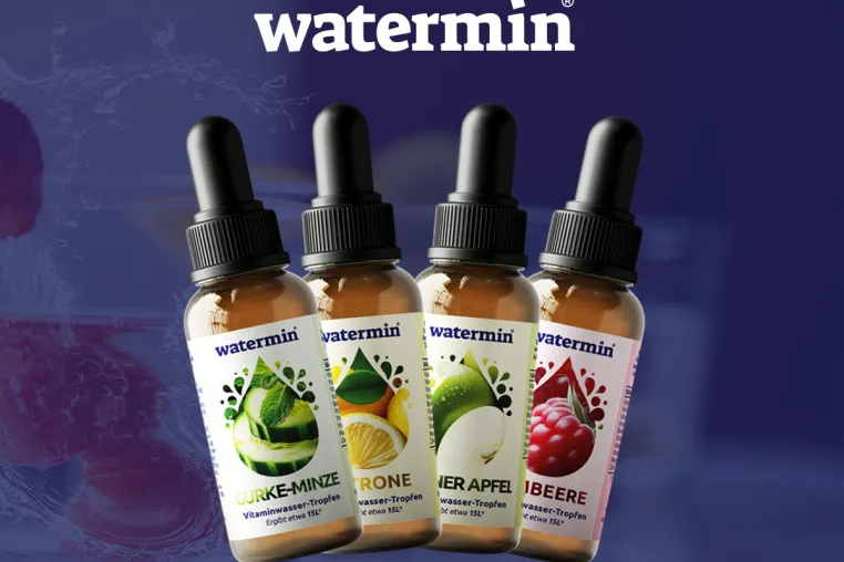 Vitaminwasser selber machen – mit den watermin® Vitaminwasser-Tropfen Bild: Vitaminwasser selber machen – mit den watermin® Vitaminwasser-Tropfen