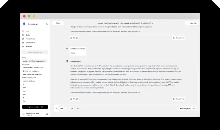 Bild: Einführung von KnowledgeGPT durch die Macher von Mindverse