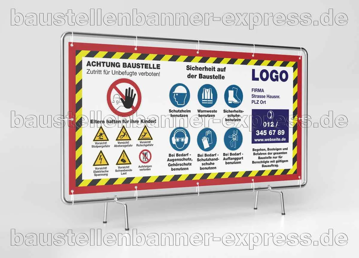 PVC und Mesh-Banner, Baustellenbanner, Bauzaunbanner, Bauzaunplanen