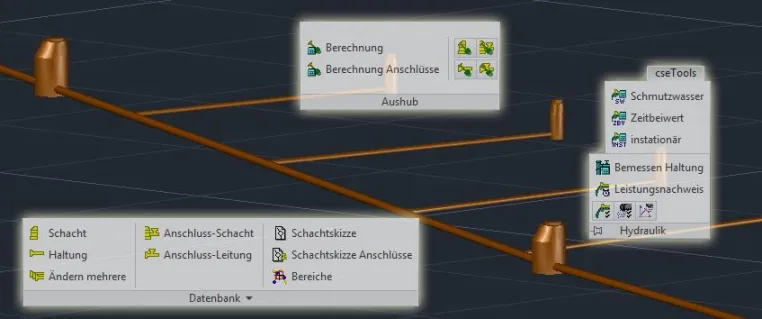Bild: Anschlussleitungen in AutoCAD Civil 3D - mit den cseTools jetzt ISYBAU-konform verwalten