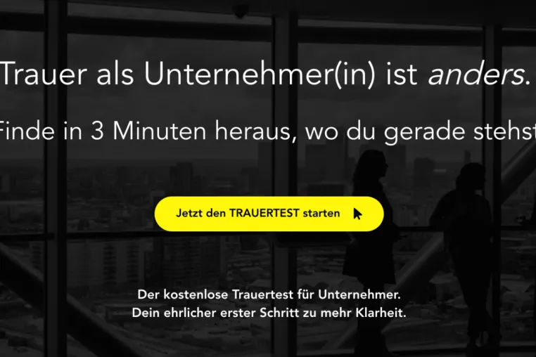 Bild: Trauertest online: Kostenlos Klarheit für Unternehmer und Selbständige in der Trauer