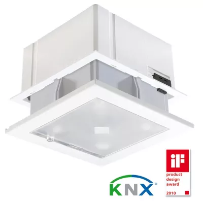 Jetzt auch als KNX-Lösung: Der preisgekrönte ThebenHTS Präsenzmelder PlanoCentro KNX für große Büroflächen Bild: Jetzt auch als KNX-Lösung: Der preisgekrönte ThebenHTS Präsenzmelder PlanoCentro KNX für große Büroflächen