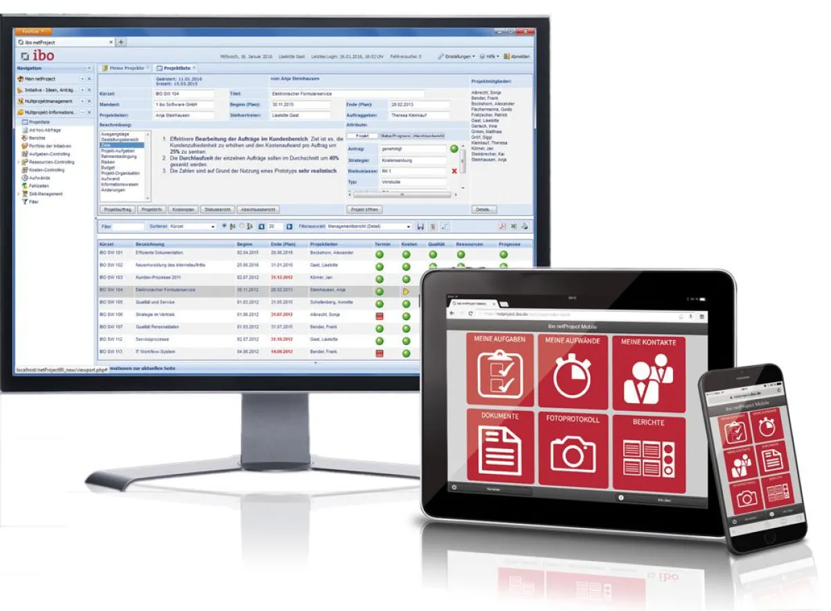 webbasierte Projektmanagement-Software ibo netProject