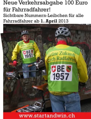 Bild: Sichtbare Nummern Leibchen für alle Fahrradfahrer ab 1. April 2013