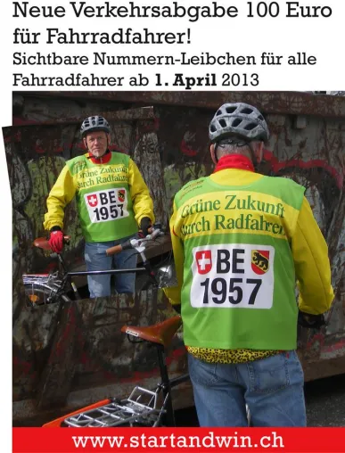 Bild: Sichtbare Nummern Leibchen für alle Fahrradfahrer ab 1. April 2013