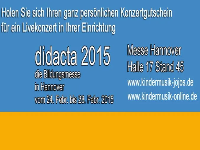 Bild: Kinderliedermacher JOJOS aus Osnabrück auf der didacta 2015