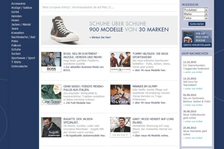 Bild: Herrenausstatter.de Sieger in zwei Kategorien der aktuellen Online-Retail-Studie der TextilWirtschaft