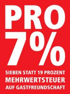 Bild: Pro 7 % MWSt - die Initative für einen ermäßigten Mehrwertsteuersatz für Hotellerie und Gastronomie