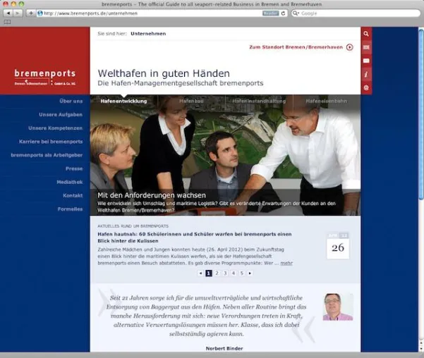 bremenports erneuert Internetauftritt Bild: bremenports erneuert Internetauftritt